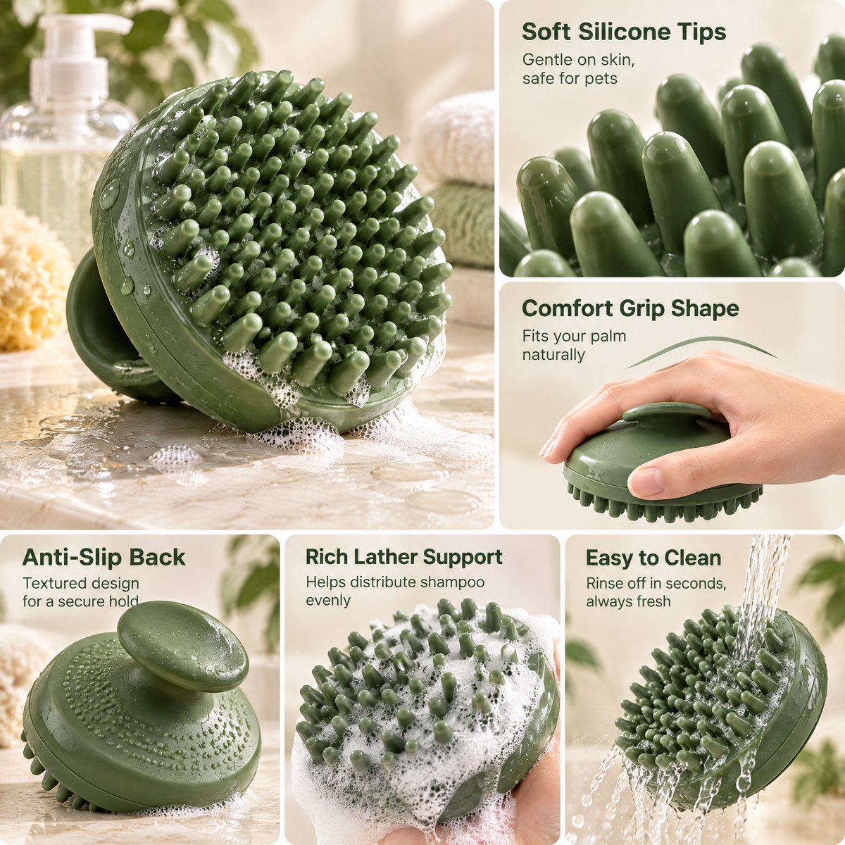 Velnorell™ SudsSoft Silicone Pet Bath Brush