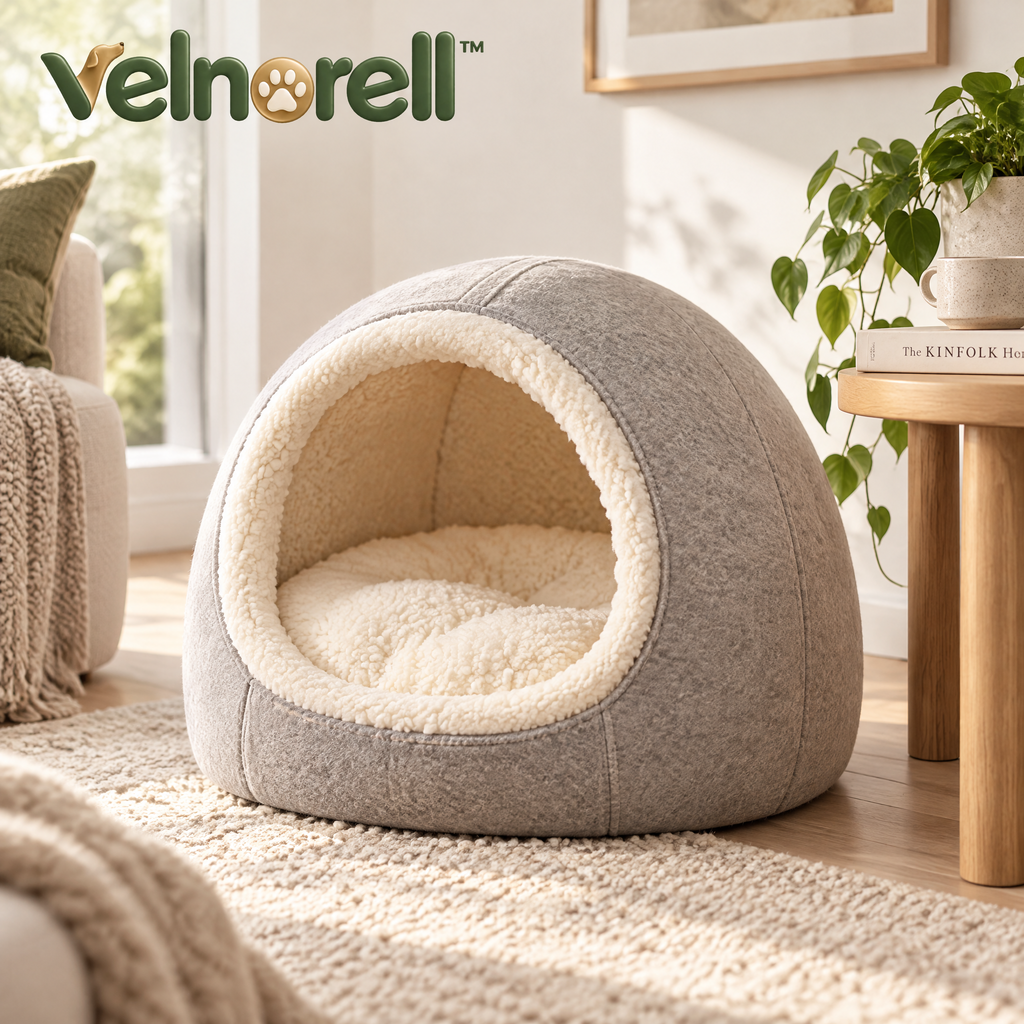 Velnorell™ CozyCove Hooded Pet Bed