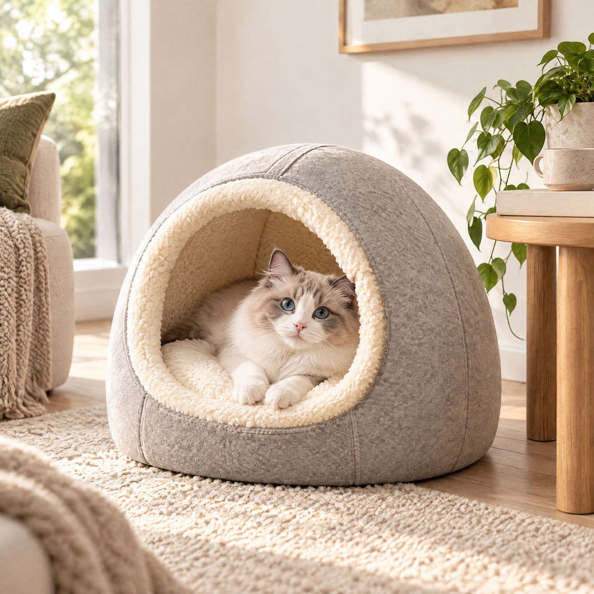 Velnorell™ CozyCove Hooded Pet Bed